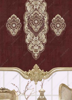 Roller Blind Motifed Digital Printed Maroon - Gold