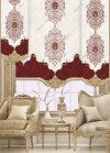 Roller Blind Motifed Digital Printed Rhinestones D. Red - Gold