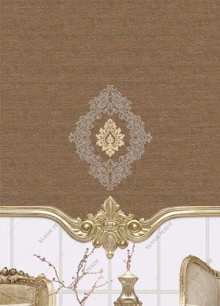 Roller Blind With Motif and Rhinestones Gilding Printed Brown - Gold
